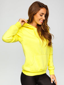 Dam Sweatshirt med känguruficka Gul-Neon Bolf W02B