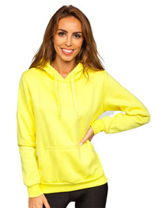 Dam Sweatshirt med känguruficka Gul-Neon Bolf W02B