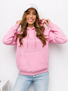 Dam Sweatshirt med känguruficka Rosa Bolf W02