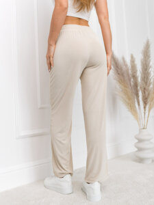 Dam Wide Leg Byxor Beige Bolf W7957