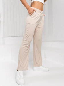 Dam Wide Leg Byxor Beige Bolf W7958