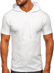 Herr Basic Bomulls T-shirt med huva Vit Bolf 14513