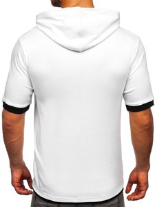 Herr Basic T-shirt med huva Vit Bolf 08