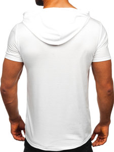 Herr Basic T-shirt med huva Vit Bolf 8T89