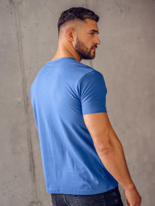 Herr Basic V-neck T-shirt Blå Bolf 192131A