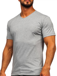 Herr Basic V-neck T-shirt Grå Bolf 192131