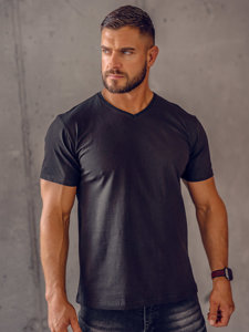 Herr Basic V-neck T-shirt Svart Bolf 192131A