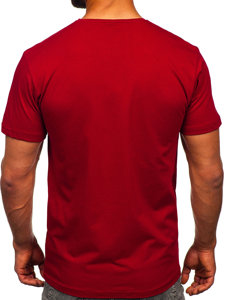 Herr Basic V-neck T-shirt Vinröd Bolf 192131