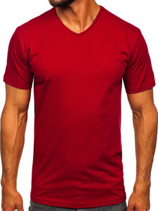 Herr Basic V-neck T-shirt Vinröd Bolf 192131