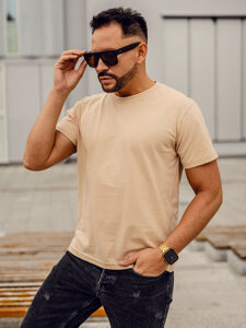 Herr Bomulls Basic T-shirt Beige Bolf 192397A