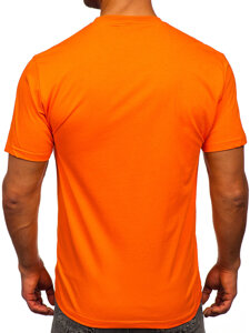 Herr Bomulls T-shirt med tryck Orange Bolf 5035