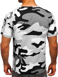 Herr Camo Bomulls T-shirt med tryck Ljusgrå 14930