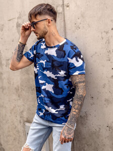 Herr Camo T-shirt Blå Bolf S807A1