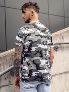 Herr Camo T-shirt Grå Bolf S807A1