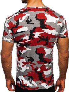 Herr Camo T-shirt Grå-Vinröd Bolf S807