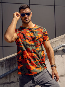 Herr Camo T-shirt Grön-Orange Bolf S807A1