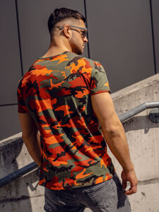 Herr Camo T-shirt Grön-Orange Bolf S807A1