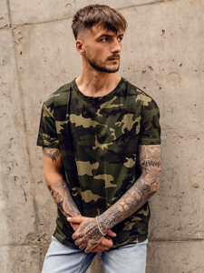 Herr Camo T-shirt Khaki Bolf S807A1