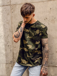 Herr Camo T-shirt Khaki Bolf S807A1