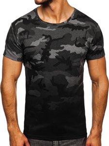 Herr Camo T-shirt med tryck Grafitgrå Bolf S808