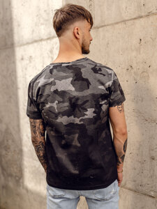 Herr Camo T-shirt med tryck Grafitgrå Bolf S808A1