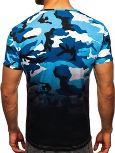 Herr Camo T-shirt med tryck Himmelsblå Bolf S808