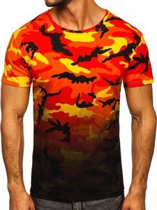 Herr Camo T-shirt med tryck Orange Bolf S808