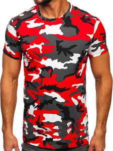 Herr Camo T-shirt med tryck Röd Bolf 8T233