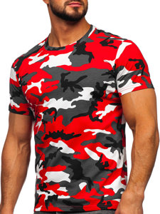 Herr Camo T-shirt med tryck Röd Bolf 8T233