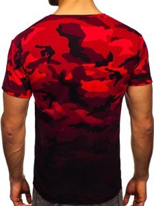 Herr Camo T-shirt med tryck Röd Bolf S808