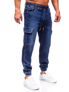 Herr Cargo-joggers i jeans Marinblå Bolf 8115