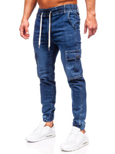 Herr Cargo-joggers i jeans Marinblå Bolf 8117