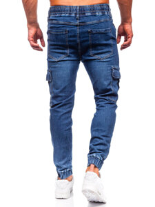 Herr Cargo-joggers i jeans Marinblå Bolf 8117