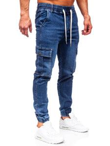 Herr Cargo-joggers i jeans Marinblå Bolf 8117