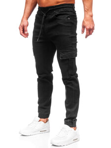 Herr Cargo-joggers i jeans Svart Bolf 8127