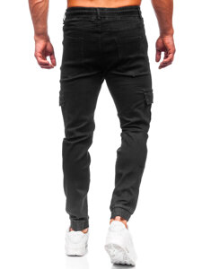 Herr Cargo-joggers i jeans Svart Bolf 8127