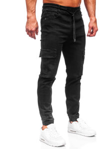 Herr Cargo-joggers i jeans Svart Bolf 8127