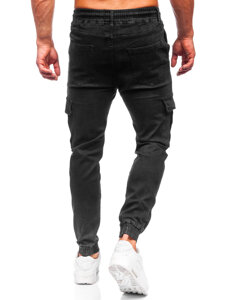 Herr Cargo-joggers i jeans Svart Bolf 8128