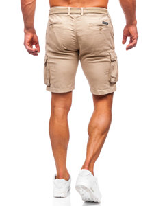 Herr Cargo-shorts med bälte Camel Bolf 010