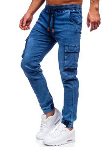 Herr Jeans-Cargojoggers Marinblå Bolf HY893