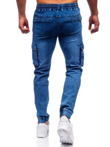 Herr Jeans-Cargojoggers Marinblå Bolf HY893