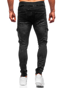 Herr Jeans-Cargojoggers Svart Bolf KA9582