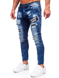 Herr Jeans Skinny Fit Marinblå Bolf E7790B