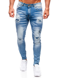 Herr Jeans Skinny Fit Marinblå Bolf E7869B