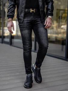 Herr Jeans Skinny Fit Svart Bolf R919-1