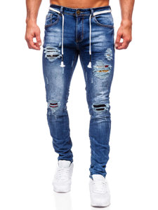 Herr Jeans Slim Fit Marinblå Bolf E7789