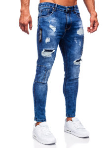 Herr Jeans Slim Fit Marinblå Bolf TF249