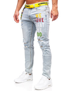 Herr Jeans Slim Fit med bälte Blå Bolf KX1151