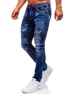 Herr Jeans Slim Fit med bälte Marinblå Bolf 80034W0