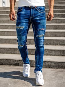 Herr Jeans Slim Fit med bälte Marinblå Bolf 80034W0